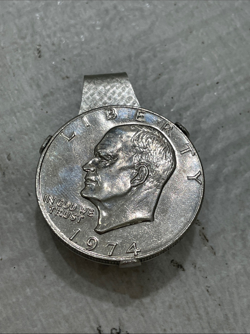 1974 $1 dollar money clip